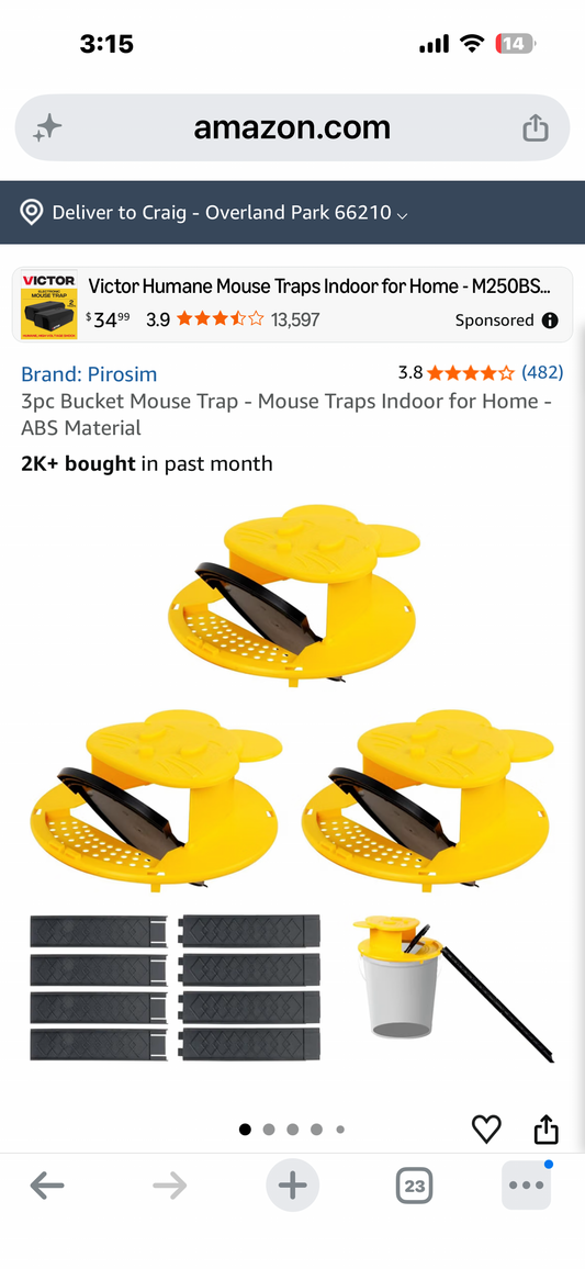 4-Pack of Mouse Traps, 5 Gallon Bucket Lid Mouse, Rat Trap, Auto Reset & Slide Bucket Mouse Trap, Reusable Humane Mouse Traps for Indoor Outdoor