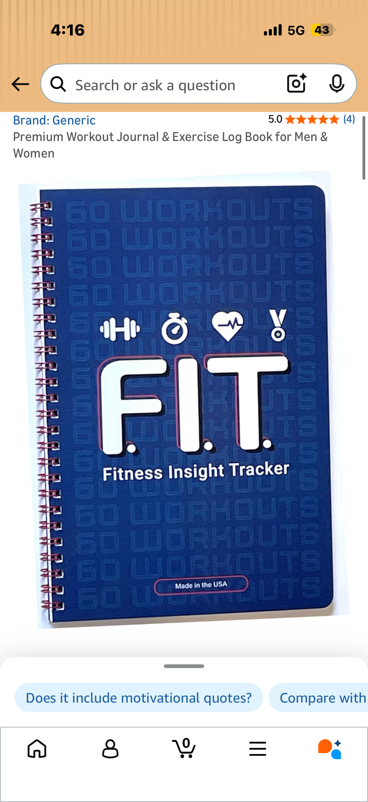 Premium Workout Journal & Exercise Log Book for Men & Women