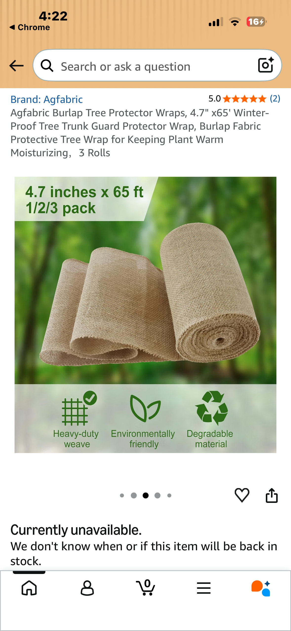 Agfabric Burlap Tree Protector Wraps, 4.7" x65' Winter-Proof Tree Trunk Guard Protector Wrap, Burlap Fabric Protective Tree Wrap for Keeping Plant Warm Moisturizing，3 Rolls