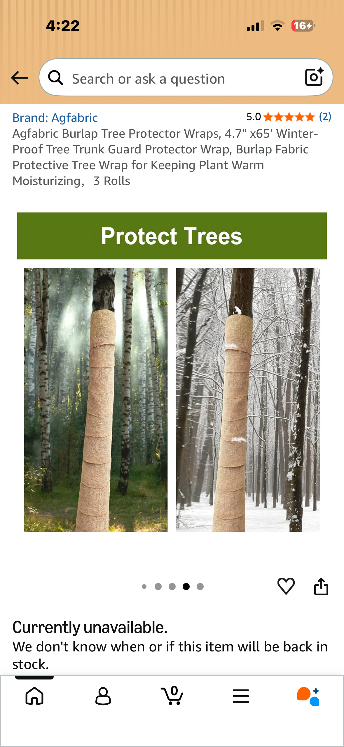 Agfabric Burlap Tree Protector Wraps, 4.7" x65' Winter-Proof Tree Trunk Guard Protector Wrap, Burlap Fabric Protective Tree Wrap for Keeping Plant Warm Moisturizing，3 Rolls