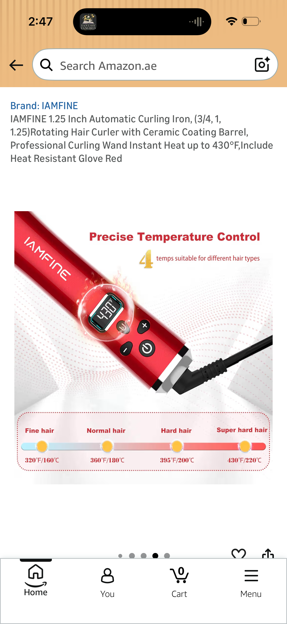 IAMFINE 1.25 Inch Automatic Curling Iron, (3/4, 1, 1.25)Rotating Hair Curler with Ceramic Coating Barrel, Professional Curling Wand Instant Heat up to 430°F,Include Heat Resistant Glove Red