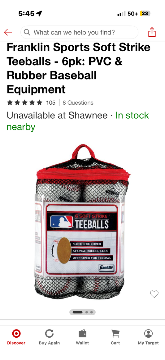 Franklin Sports Soft Strike Teeballs - 6pk: PVC & Rubber Baseball Equipment