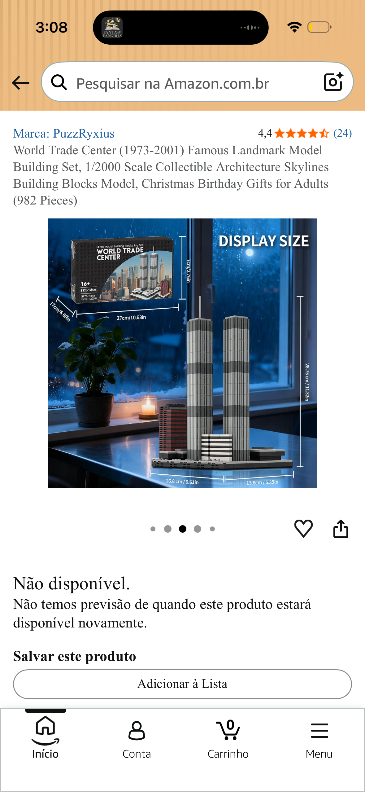 PuzzRyxius World Trade Center (1973-2001) Famous Landmark Model Building Set, 1/2000 Scale Collectible Architecture Skylines Building Blocks Model, Christmas Birthday Gifts for Adults (982 Pieces)