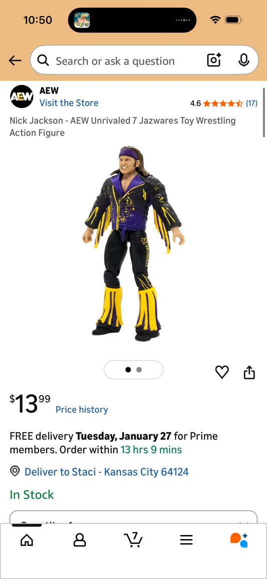 Nick Jackson - AEW Unrivaled 7 Jazwares Toy Wrestling Action Figure