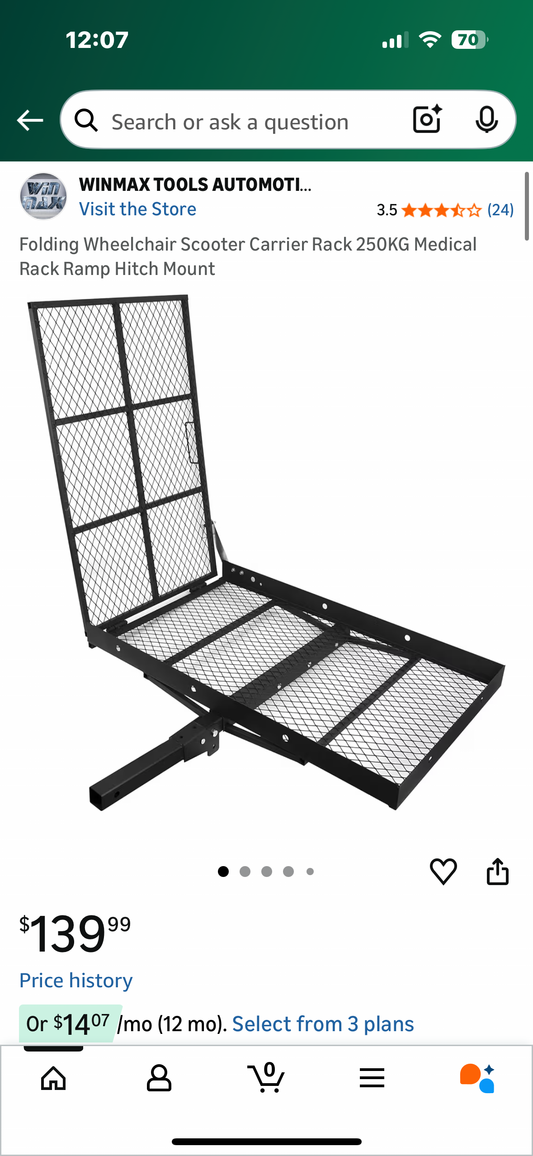 Folding Wheelchair, Scooter, Carrier Rack, 250KG Rack, Ramp Hitch Mount (G957)