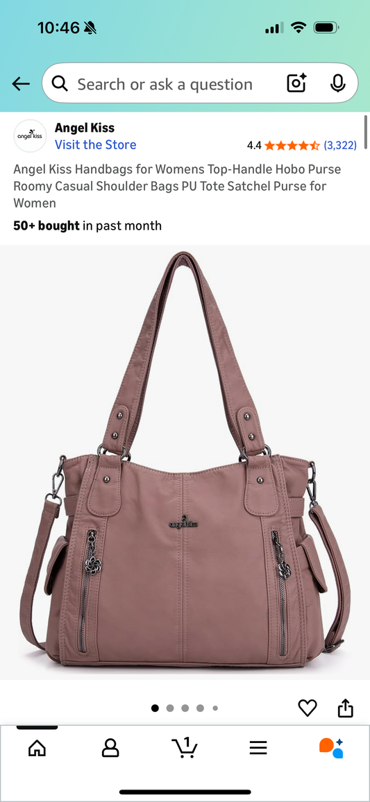 Angel Kiss Handbags for Womens Top-Handle Hobo Purse Roomy Casual Shoulder Bags PU Tote Satchel Purse for Women