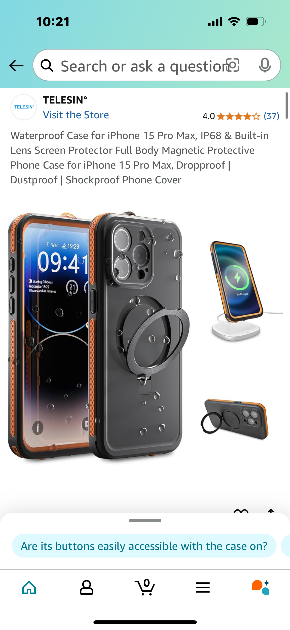 Waterproof Case for iPhone 15 Pro Max, IP68 & Built-in Lens Screen Protector Full Body Magnetic Protective Phone Case for iPhone 15 Pro Max, Dropproof | Dustproof | Shockproof Phone Cover