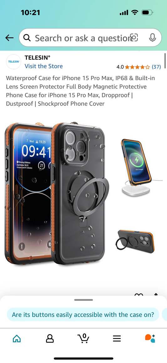 Waterproof Case for iPhone 15 Pro Max, IP68 & Built-in Lens Screen Protector Full Body Magnetic Protective Phone Case for iPhone 15 Pro Max, Dropproof | Dustproof | Shockproof Phone Cover