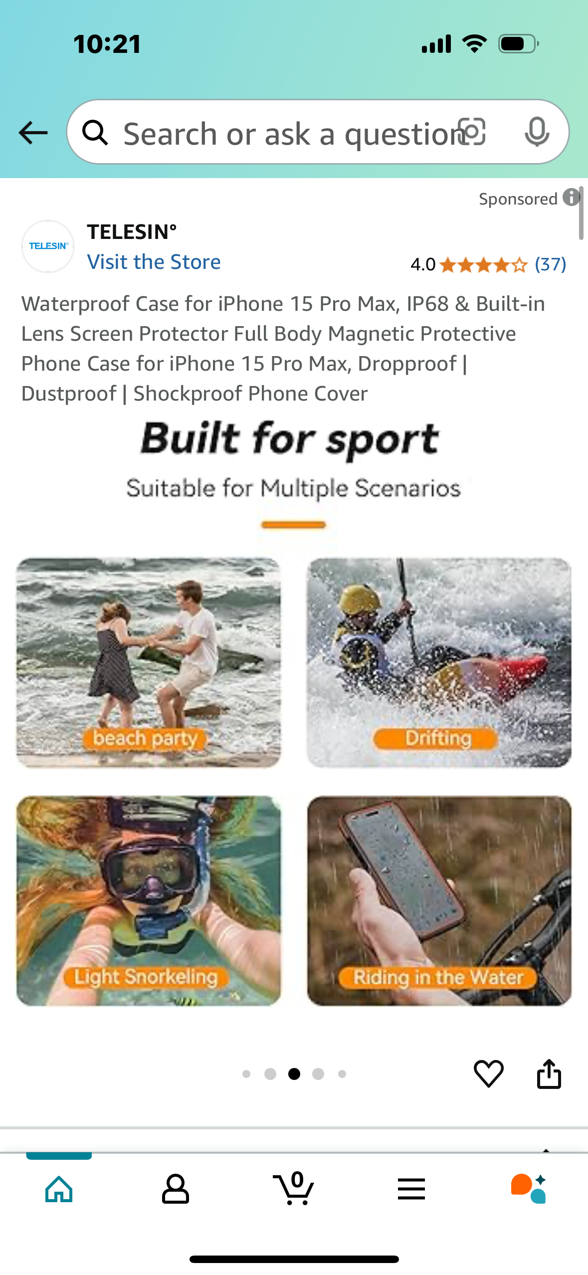 Waterproof Case for iPhone 15 Pro Max, IP68 & Built-in Lens Screen Protector Full Body Magnetic Protective Phone Case for iPhone 15 Pro Max, Dropproof | Dustproof | Shockproof Phone Cover