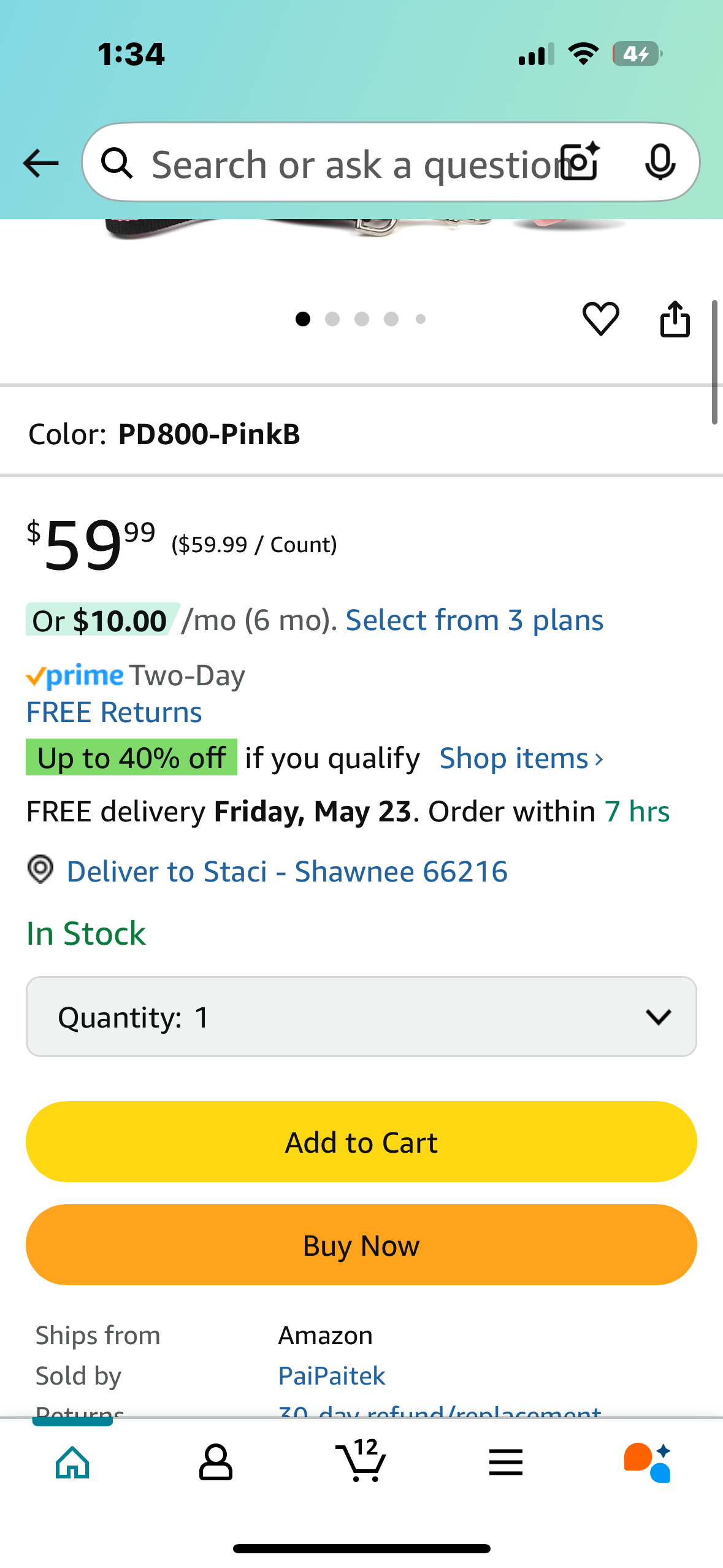 PaiPaitek Dog Shock Collar and No-Pull Training Leash Set, 1600ft Waterproof Dog Training Collar with Tension Sensor for Anti-Pull and Remote Recall