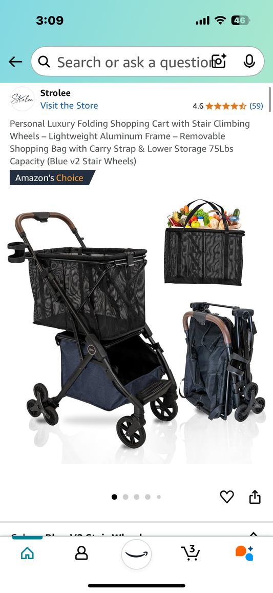 New - Strolee Personal Shopping Cart with Stair Wheels (R258)