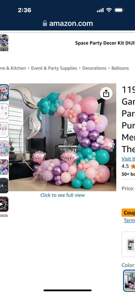 JoyBox Balloons 119pcs,Mermaids Theme Latex Happy Birthday Party Decorations,2024 Pink Baby Shower Graduation Wedding Holiday Party Balloons Decorations
