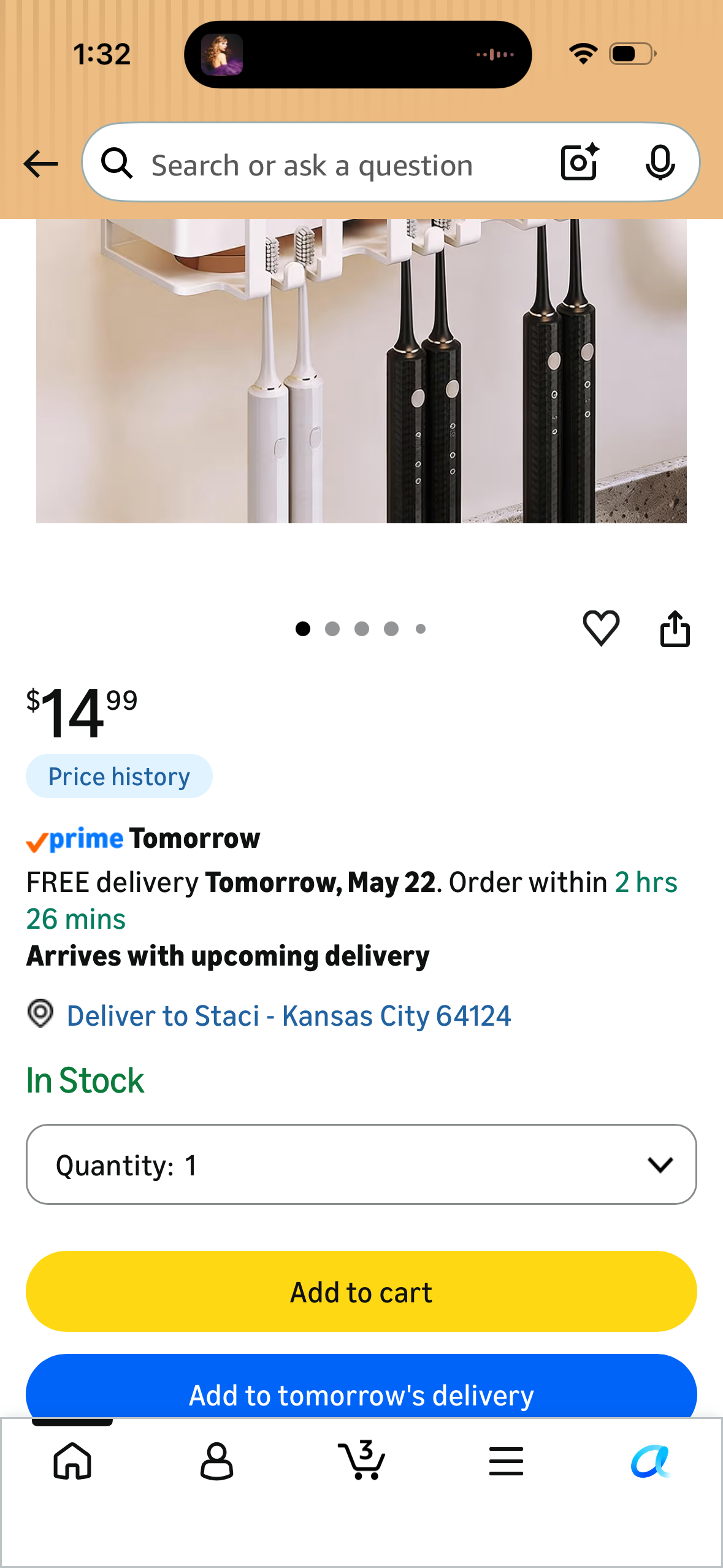 Toothbrush Holders for Bathrooms, Holds Up to 6 Toothbrushes, Ventilated Design, Bathroom Organizers and Storage, Large Capacity for More Items, Wall Mounted, Space Saving Bathroom Accessory