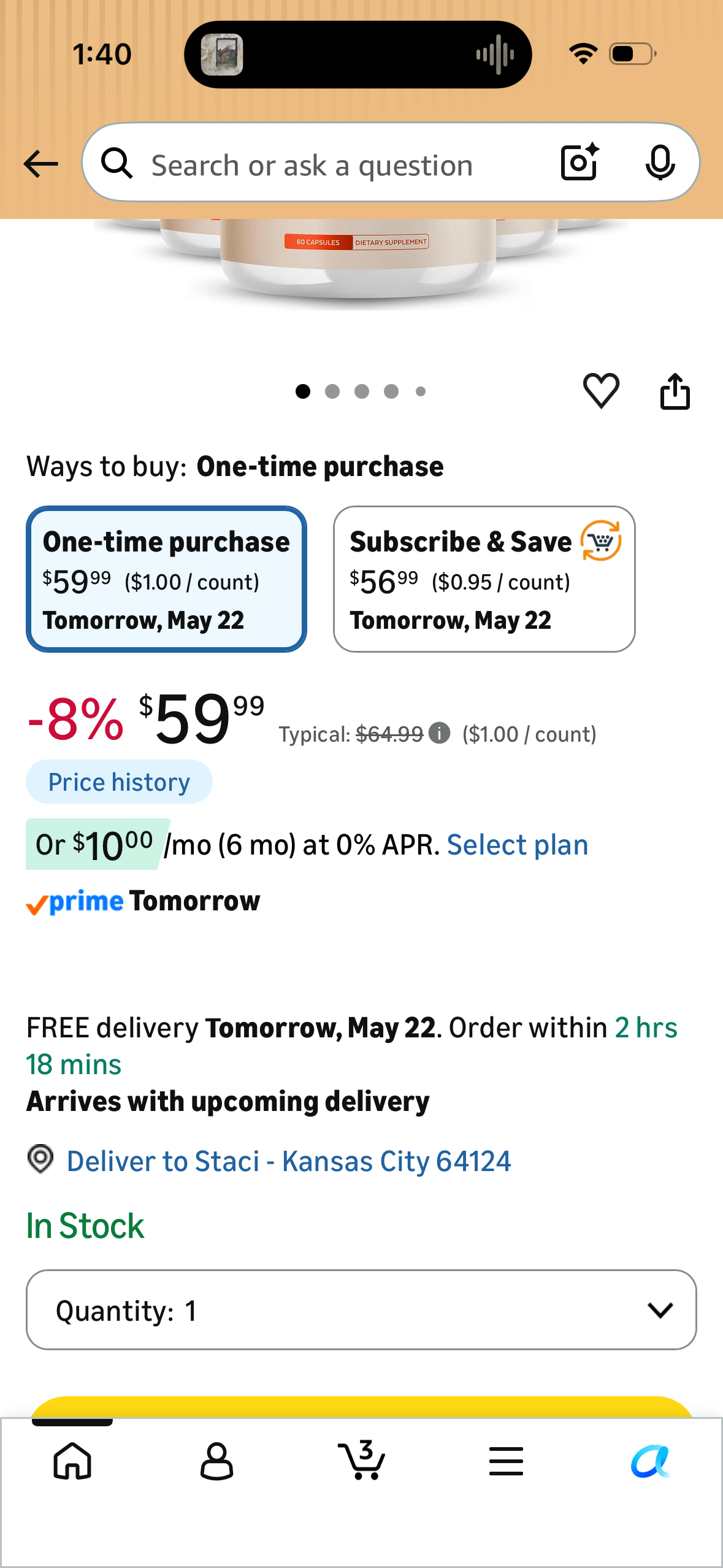 Original Core Strength Advanced Pills Capsule, Advance Premium Formula, Natural Ingredients for Overall Health & Balanced Healthy Lifestyle | 60 Capsules Each Bottle (Pack of 5) - Expires August 2027