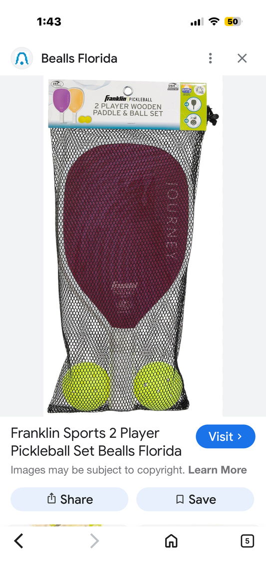 Franklin 2 Player Wooden Paddles and Balls Set