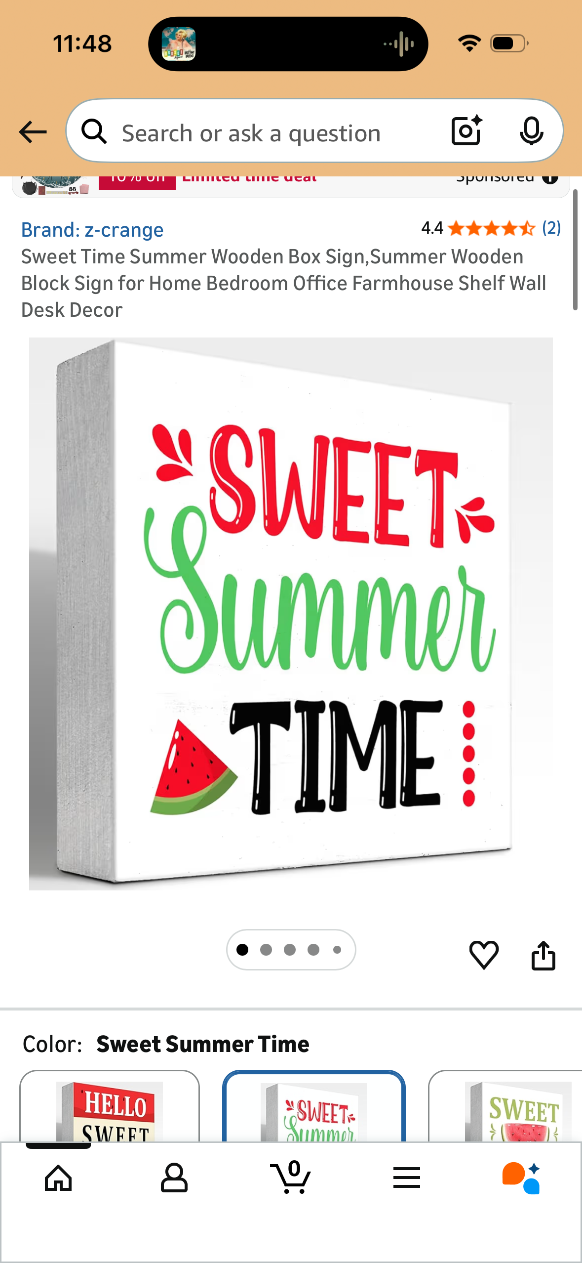 Sweet Time Summer Wooden Box Sign,Summer Wooden Block Sign for Home Bedroom Office Farmhouse Shelf Wall Desk Decor