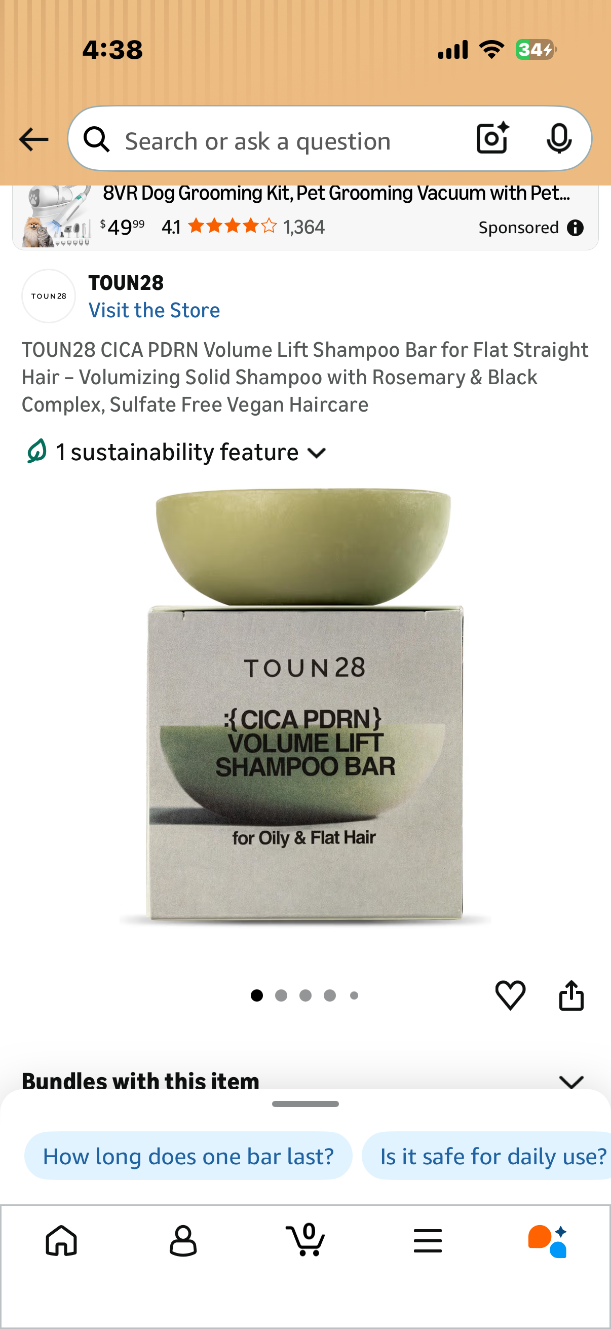 TOUN28 CICA PDRN Volume Lift Shampoo Bar for Flat Straight Hair – Volumizing Solid Shampoo with Rosemary & Black Complex, Sulfate Free Vegan Haircare