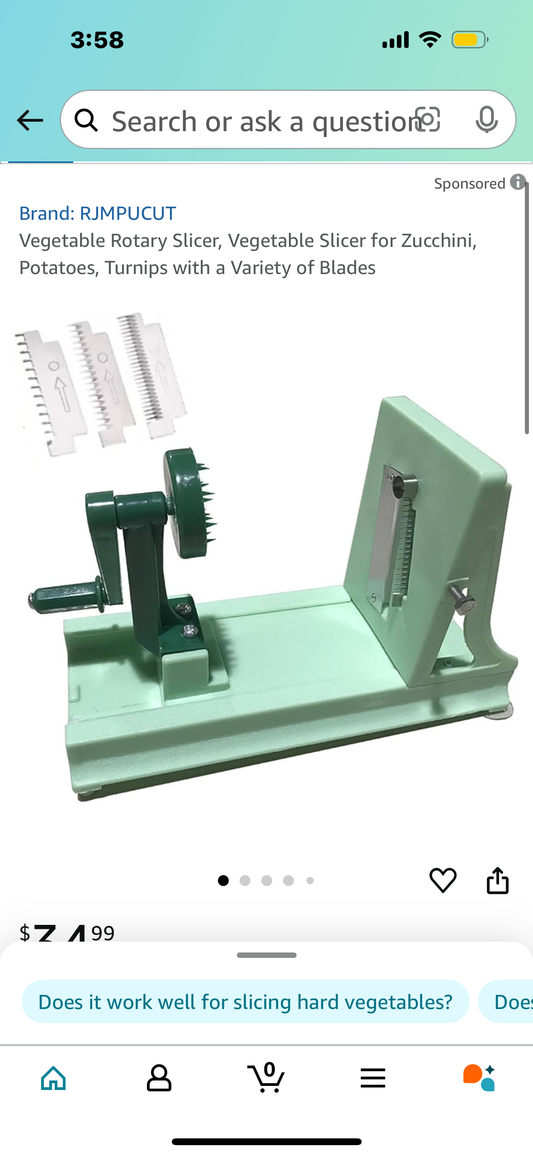 Vegetable Rotary Slicer, Vegetable Slicer for Zucchini, Potatoes, Turnips with a Variety of Blades