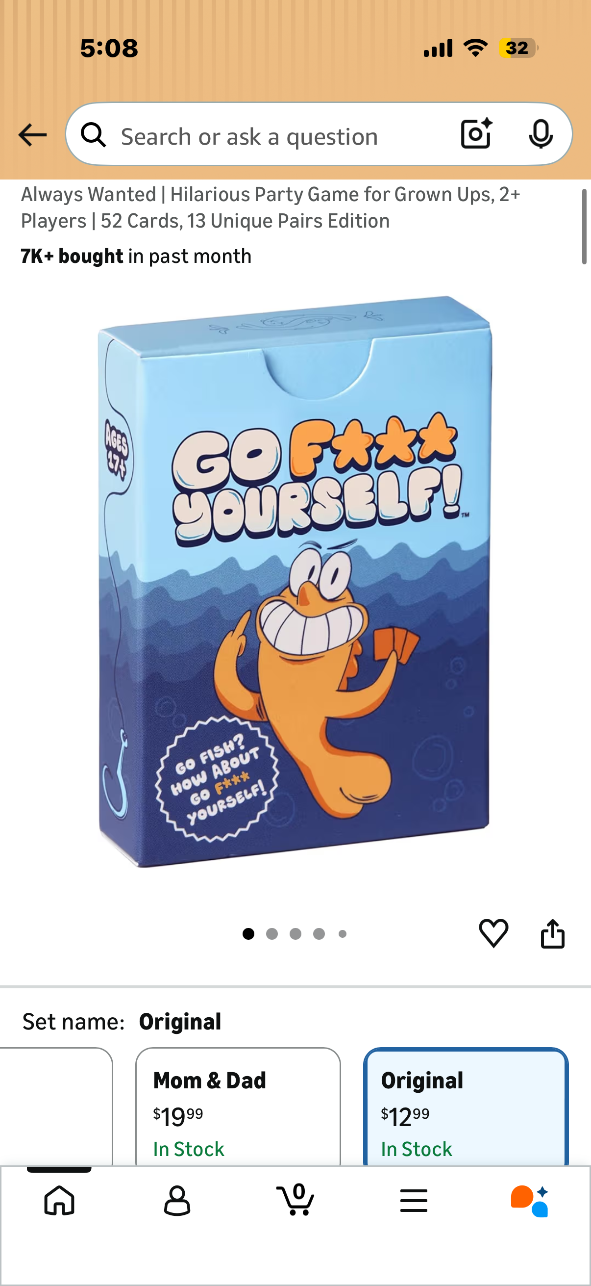 Go F Yourself! – The Grown Up Go Fish Card Game You've Always Wanted | Hilarious Party Game for Grown Ups, 2+ Players | 52 Cards, 13 Unique Pairs Edition