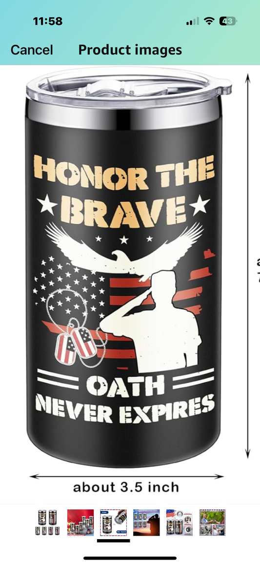 Veterans Gift Patriotic Travel Mugs with Lid 20oz Stainless Steel Insulated American Flag Cup for Army Patriotic Men Veterans Day Memorial Day Retirement Birthday Gifts