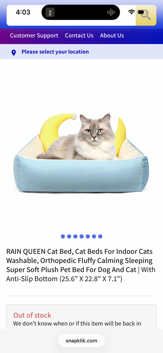 RAIN QUEEN Cat Bed, Cat Beds for Indoor Cats Washable, Orthopedic Fluffy Calming Sleeping Super Soft Plush Pet Bed for Dog and Cat with Anti-Slip Bottom (25.6" x 22.8" x 7.1")
