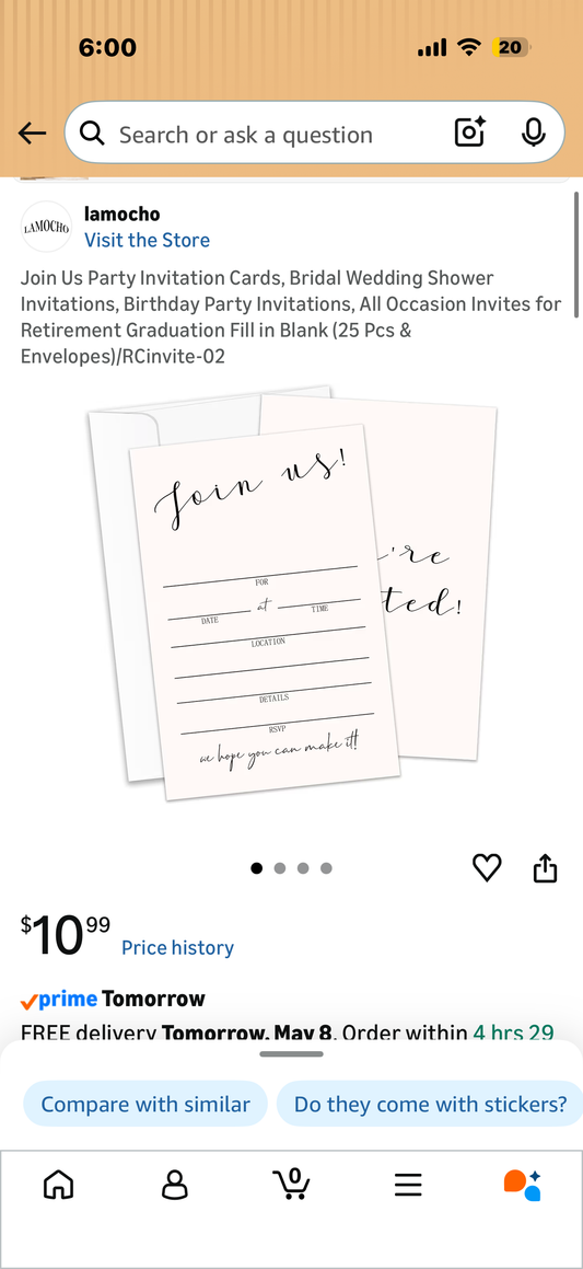 Join Us Party Invitation Cards, Bridal Wedding Shower Invitations, Birthday Party Invitations, All Occasion Invites for Retirement Graduation Fill in Blank (25 Pcs & Envelopes)/RCinvite-02