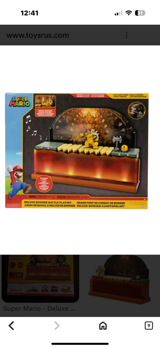 Super Mario Deluxe Bowser Battle Playset with Interactive Features