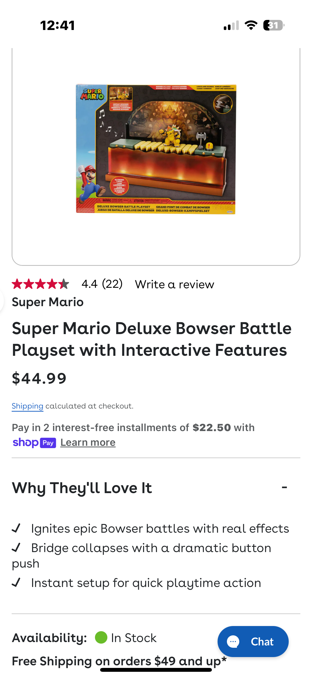 Super Mario Deluxe Bowser Battle Playset with Interactive Features