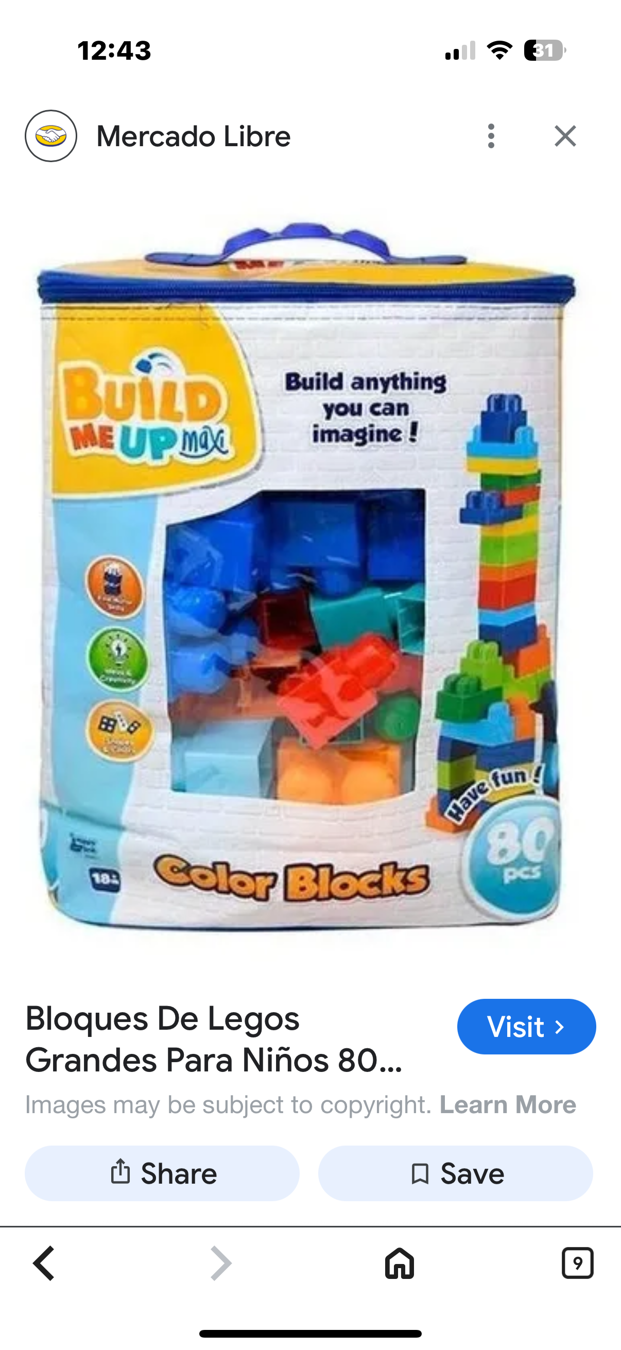 Build Me Up Color Blocks, 80 pc