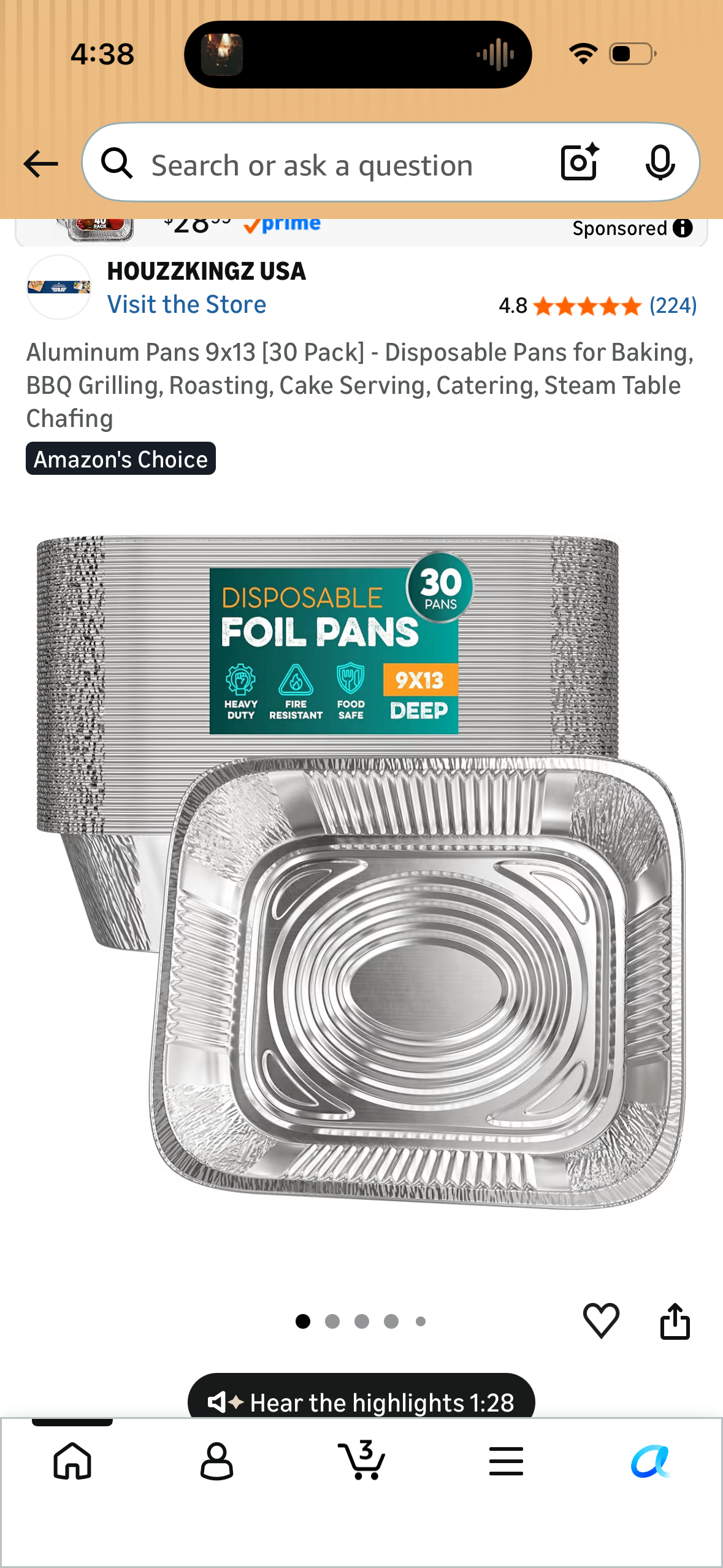 Aluminum Pans 9x13 [30 Pack] - Disposable Pans for Baking, BBQ Grilling, Roasting, Cake Serving, Catering, Steam Table Chafing