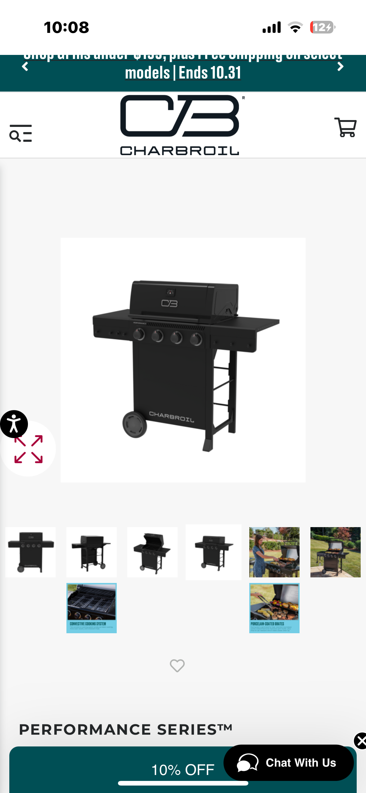 Charbroil Performance Series 4-Burner Gas Grill Cabinet, Black (R683)