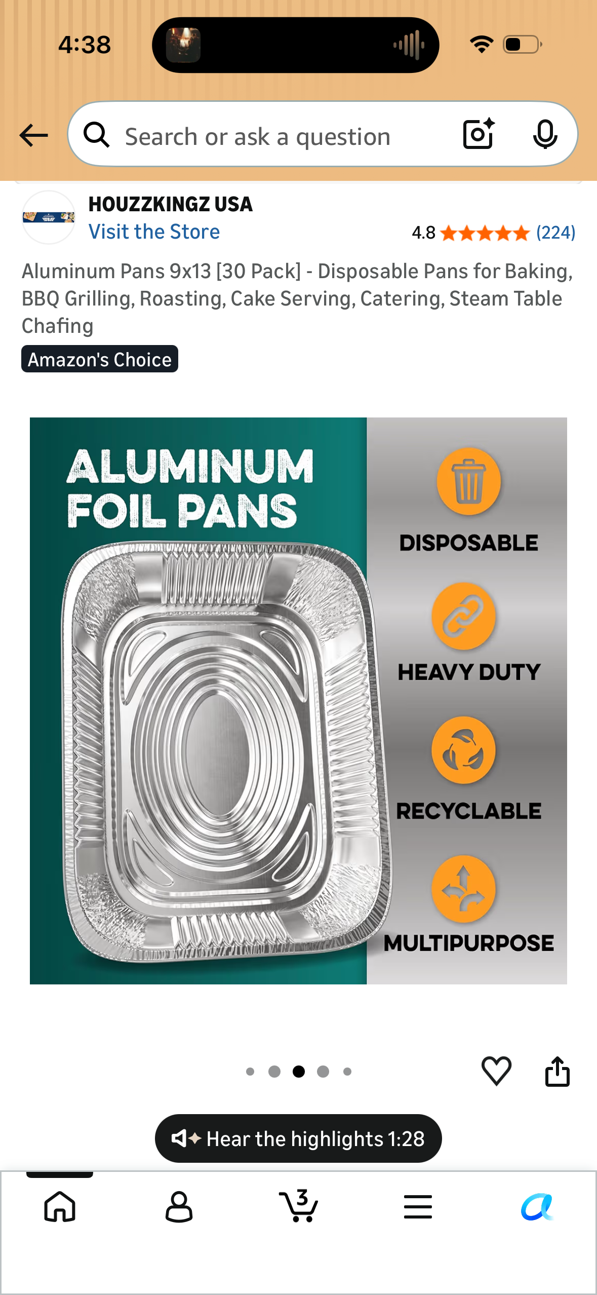 Aluminum Pans 9x13 [30 Pack] - Disposable Pans for Baking, BBQ Grilling, Roasting, Cake Serving, Catering, Steam Table Chafing