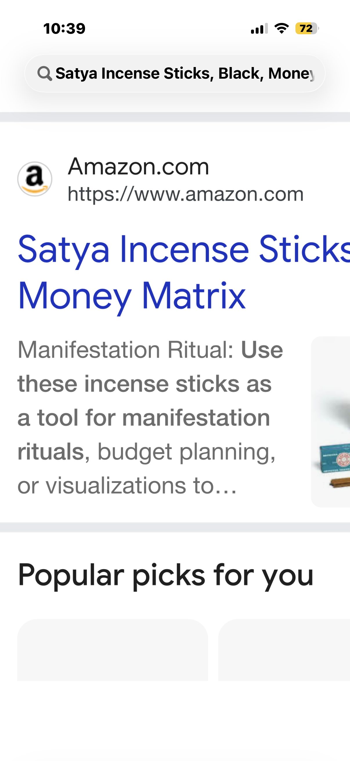 Satya Incense Sticks, Black, Money Matrix