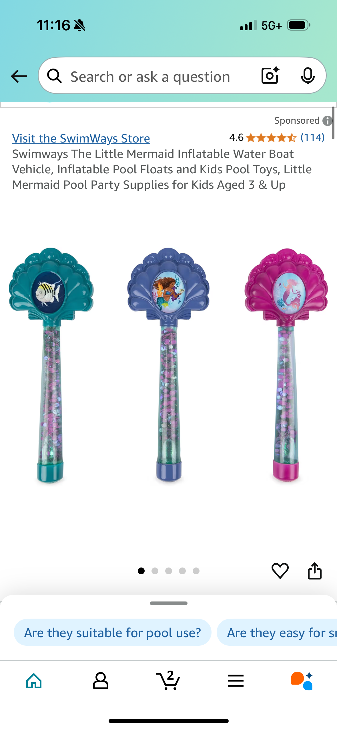 Disney The Little Mermaid Glitter Dive Wands