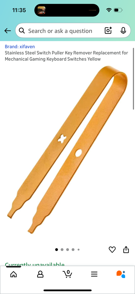 Stainless Steel Switch Puller Key Remover Replacement for Mechanical Gaming Keyboard Switches Yellow