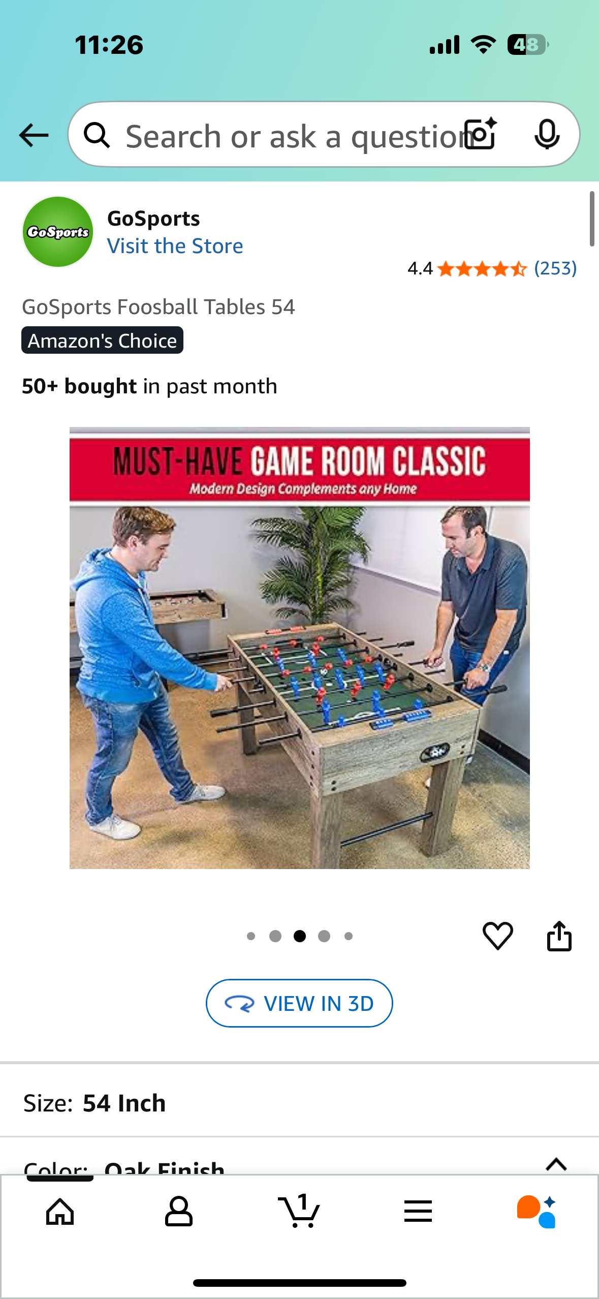 GoSports Classic Foosball Table 54” (W513)