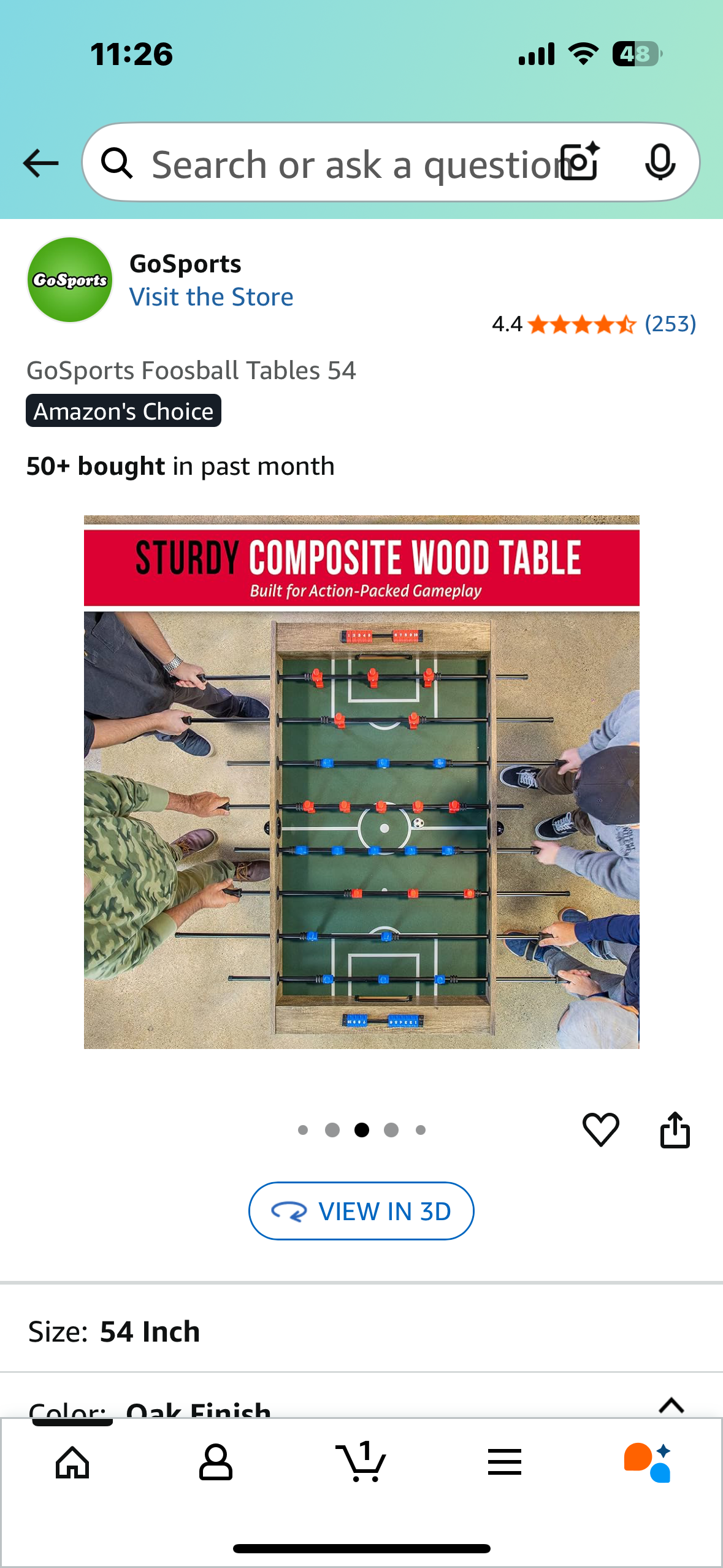 GoSports Classic Foosball Table 54” (W513)