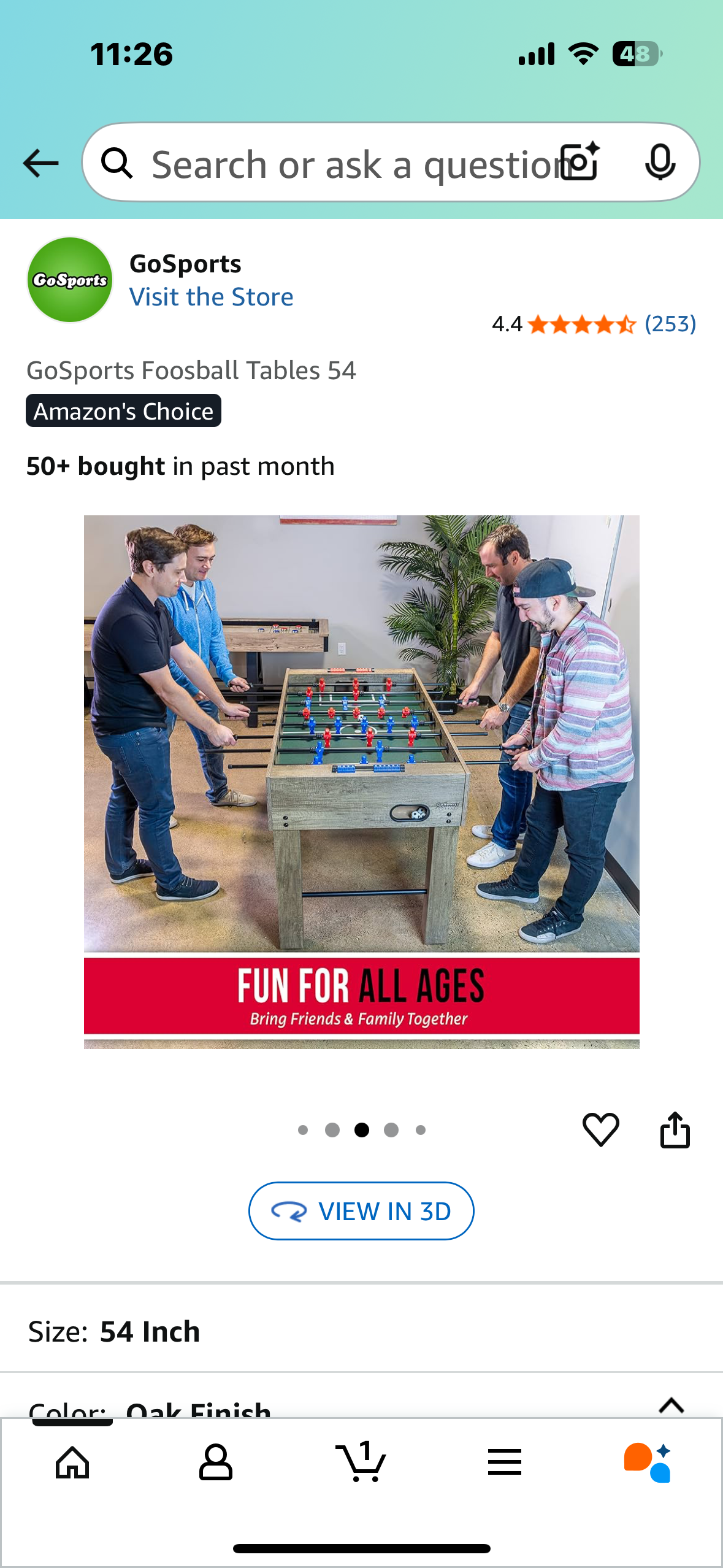 GoSports Classic Foosball Table 54” (W513)