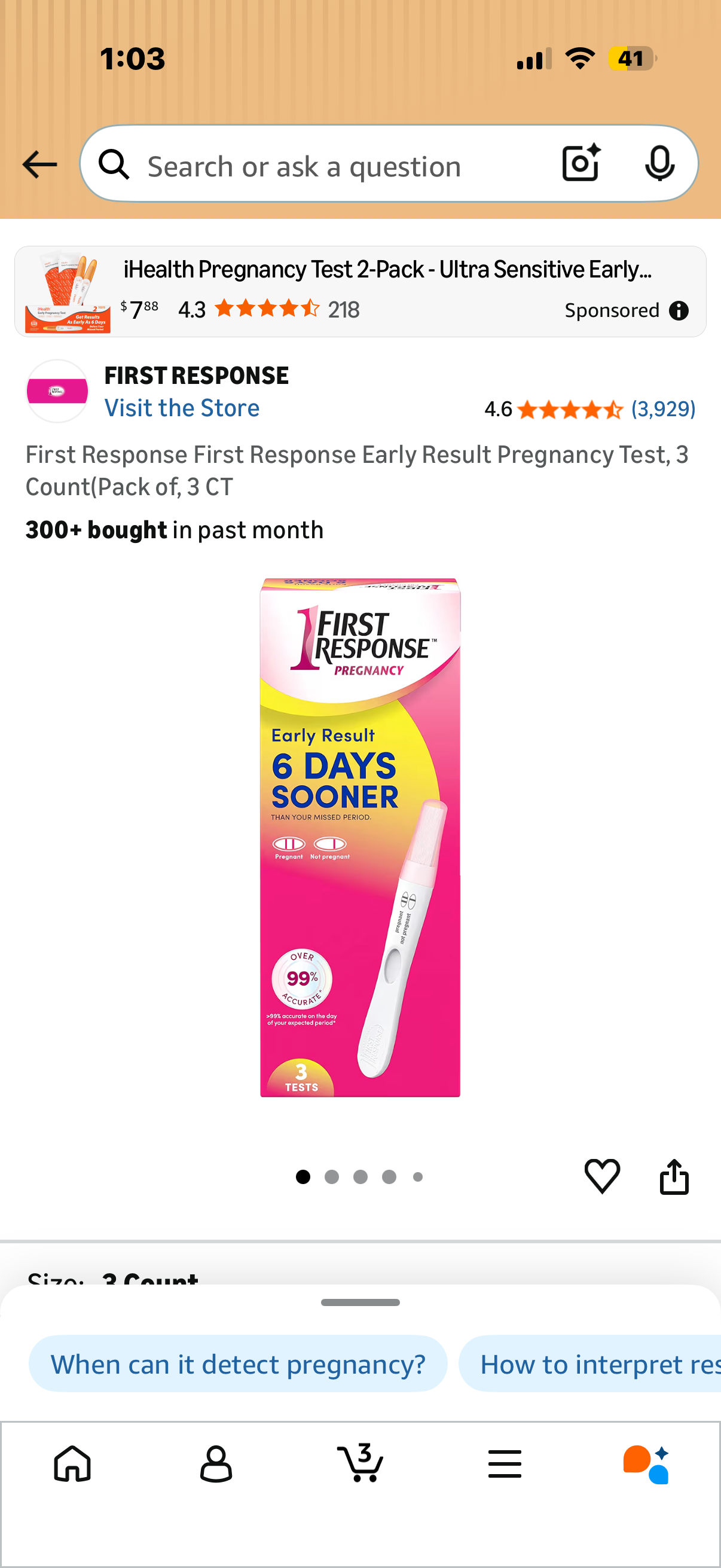 First Response First Response Early Result Pregnancy Test, 3 Count(Pack of, 3 CT