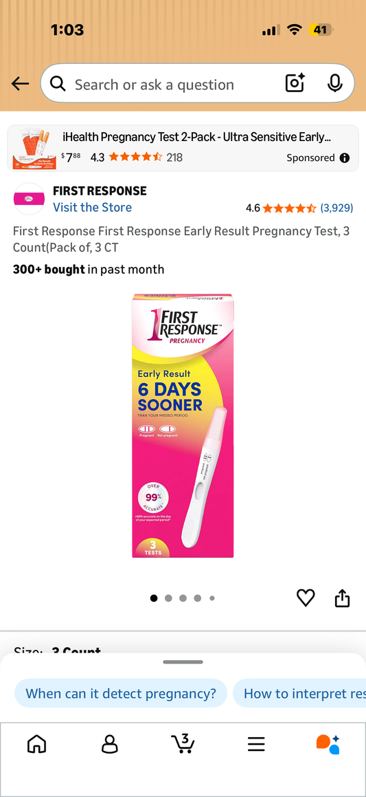 First Response First Response Early Result Pregnancy Test, 3 Count(Pack of, 3 CT