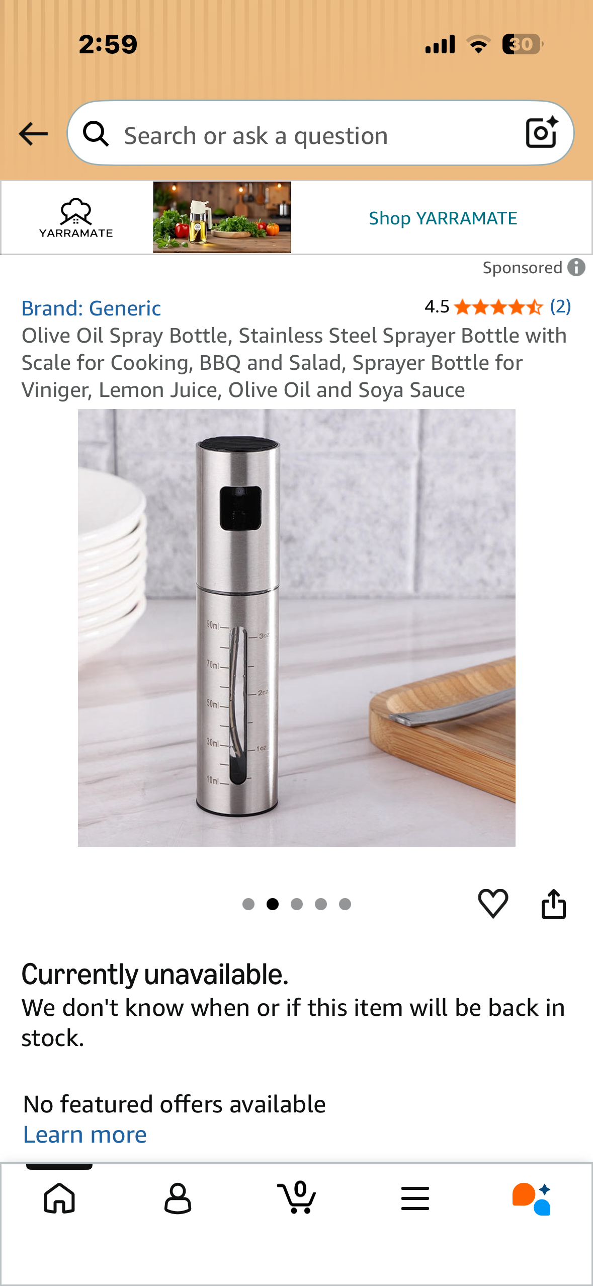 Olive Oil Spray Bottle, Stainless Steel Sprayer Bottle with Scale for Cooking, BBQ and Salad, Sprayer Bottle for Viniger, Lemon Juice, Olive Oil and Soy Sauce