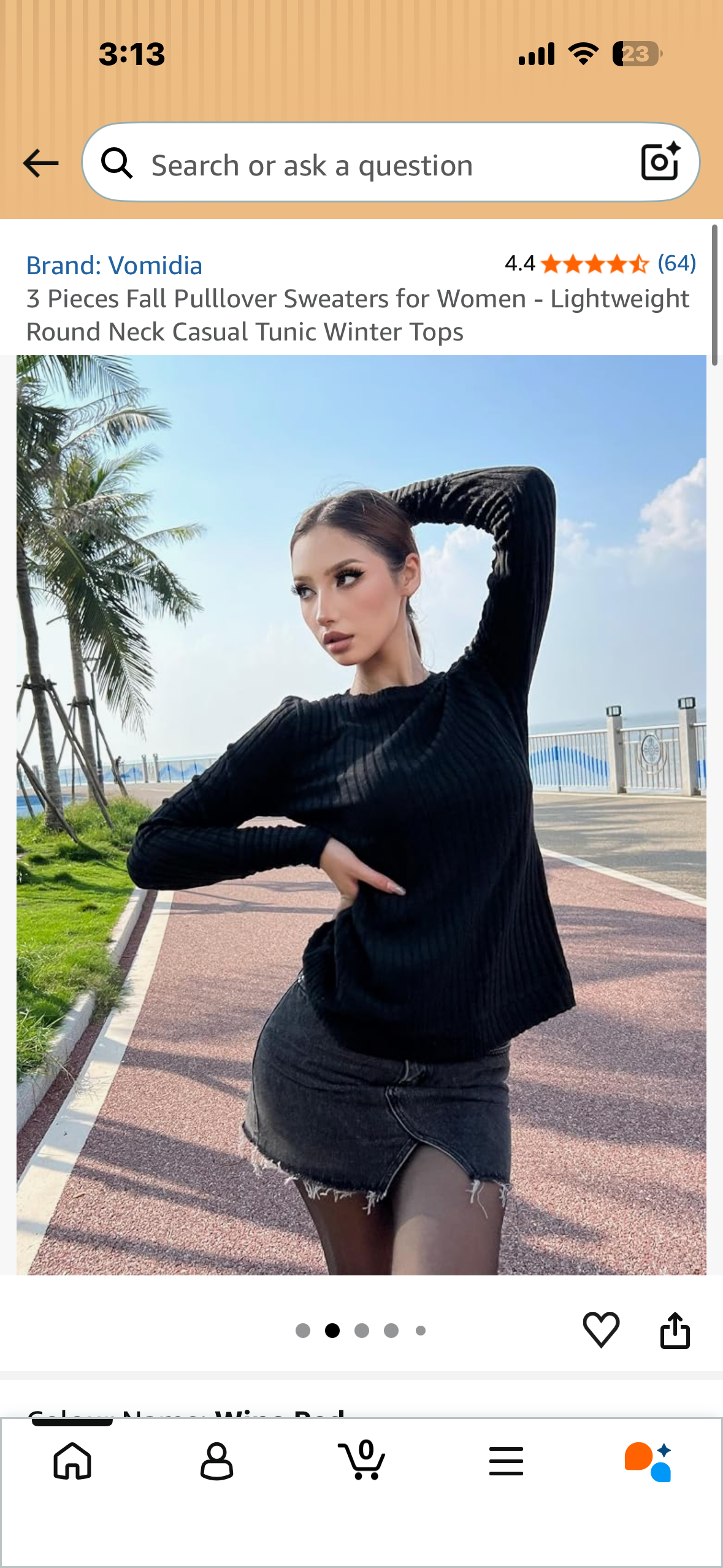 3 Pieces Fall Pulllover Sweaters for Women - Lightweight Round Neck Casual Tunic Winter Tops (Size XL)