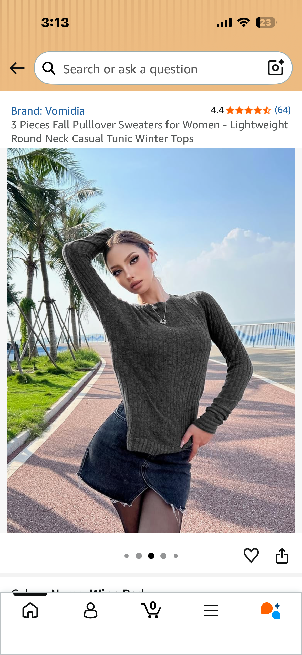 3 Pieces Fall Pulllover Sweaters for Women - Lightweight Round Neck Casual Tunic Winter Tops (Size XL)