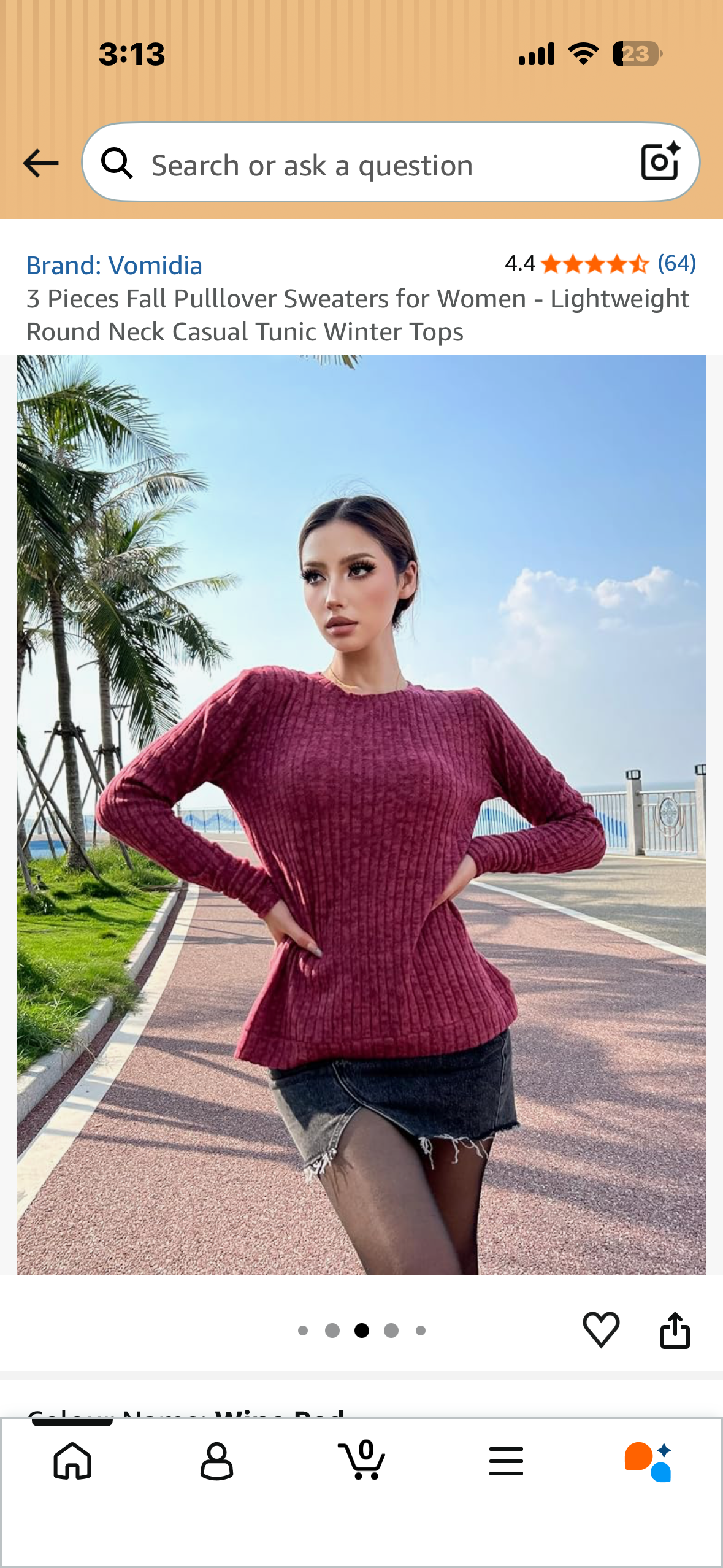 3 Pieces Fall Pulllover Sweaters for Women - Lightweight Round Neck Casual Tunic Winter Tops (Size XL)