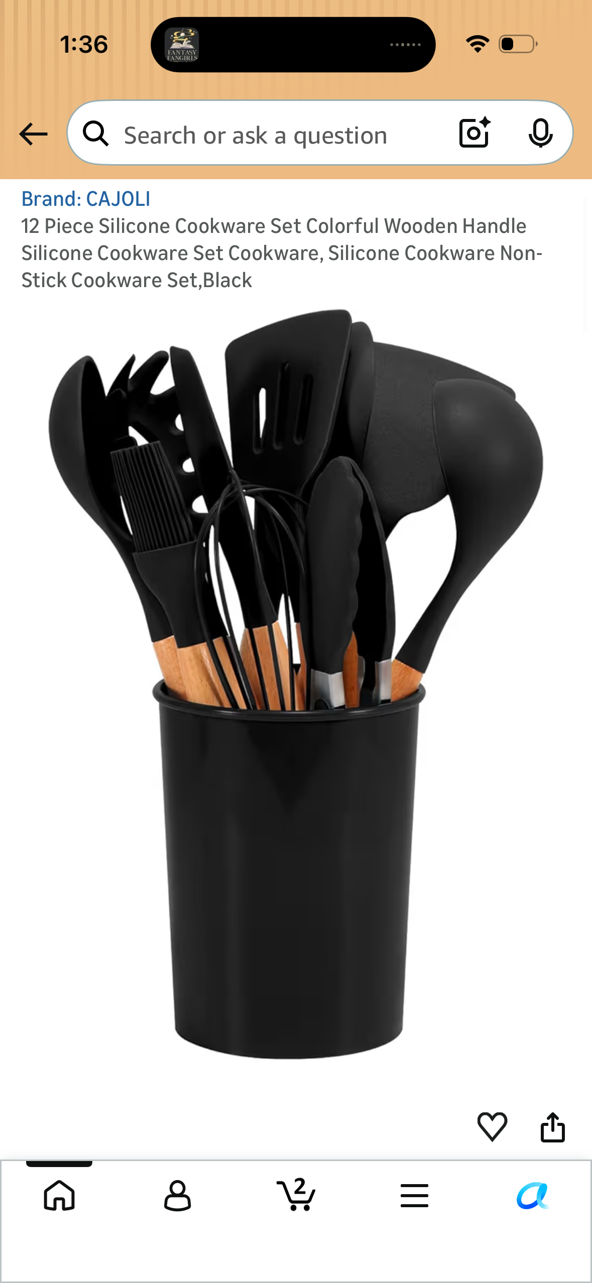 12 Piece Silicone Cookware Set Colorful Wooden Handle Silicone Cookware Set Cookware, Silicone Cookware Non-Stick Cookware Set,Black