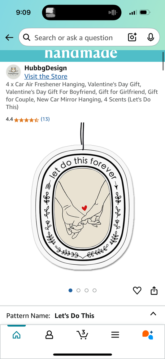 4 x Car Air Freshener Hanging, Valentine's Day Gift, Valentine's Day Gift For Boyfriend, Gift for Girlfriend, Gift for Couple, New Car Mirror Hanging, 4 Scents (Let's Do This)