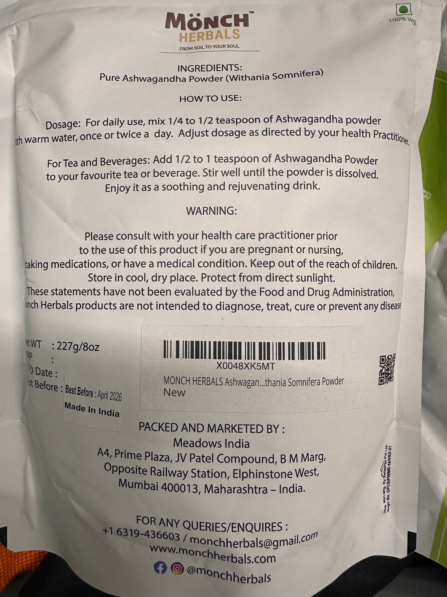 Mönch Ashwaganda Powder