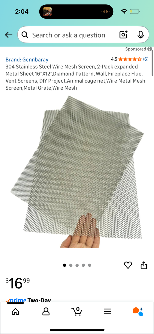 304 Stainless Steel Expanded Metal 13.5"X17.5" Expanded & Perforated Sheets Metal Grate Screen/Fence Wire/Privacy Fence/Screen Door mesh