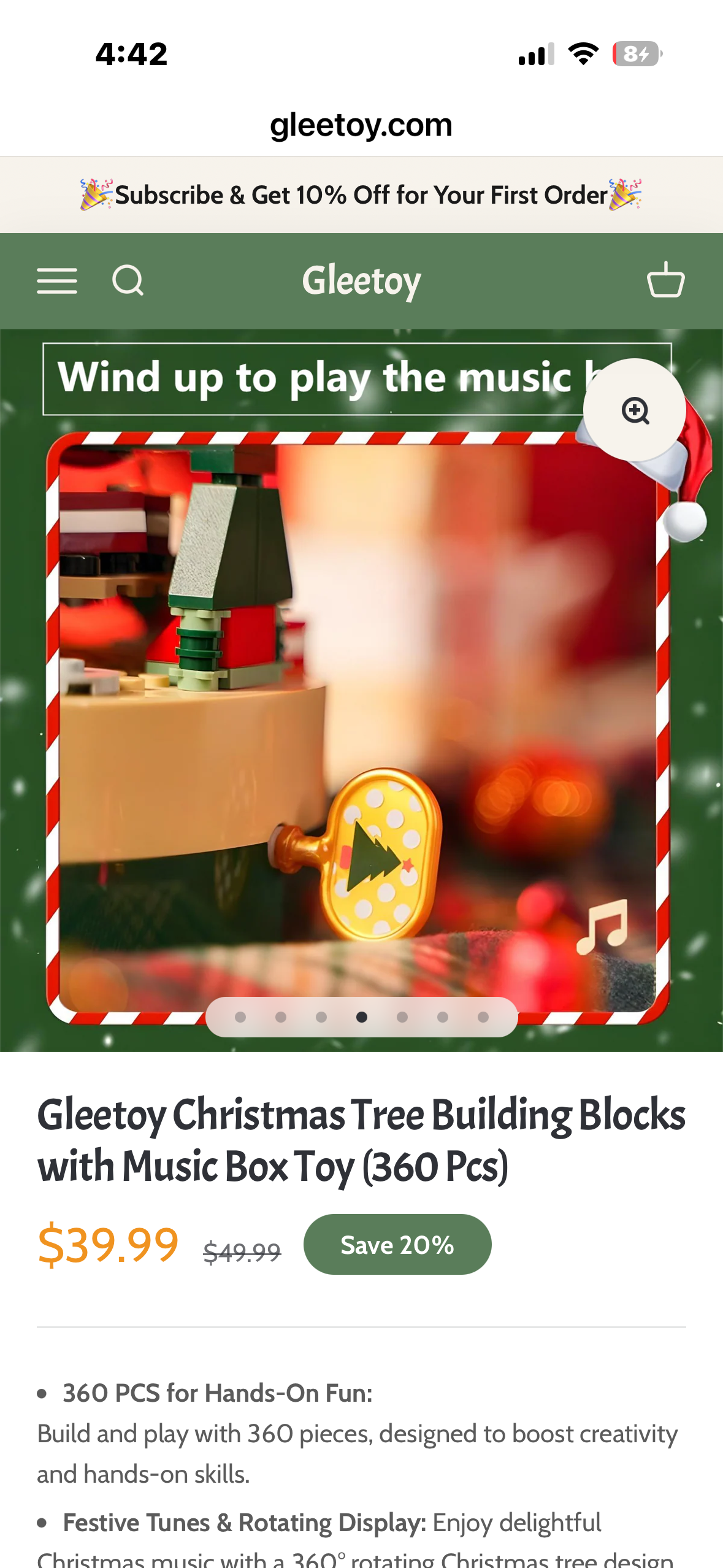 Christmas Tree Building Blocks with Music Box Toy (360 Pcs)