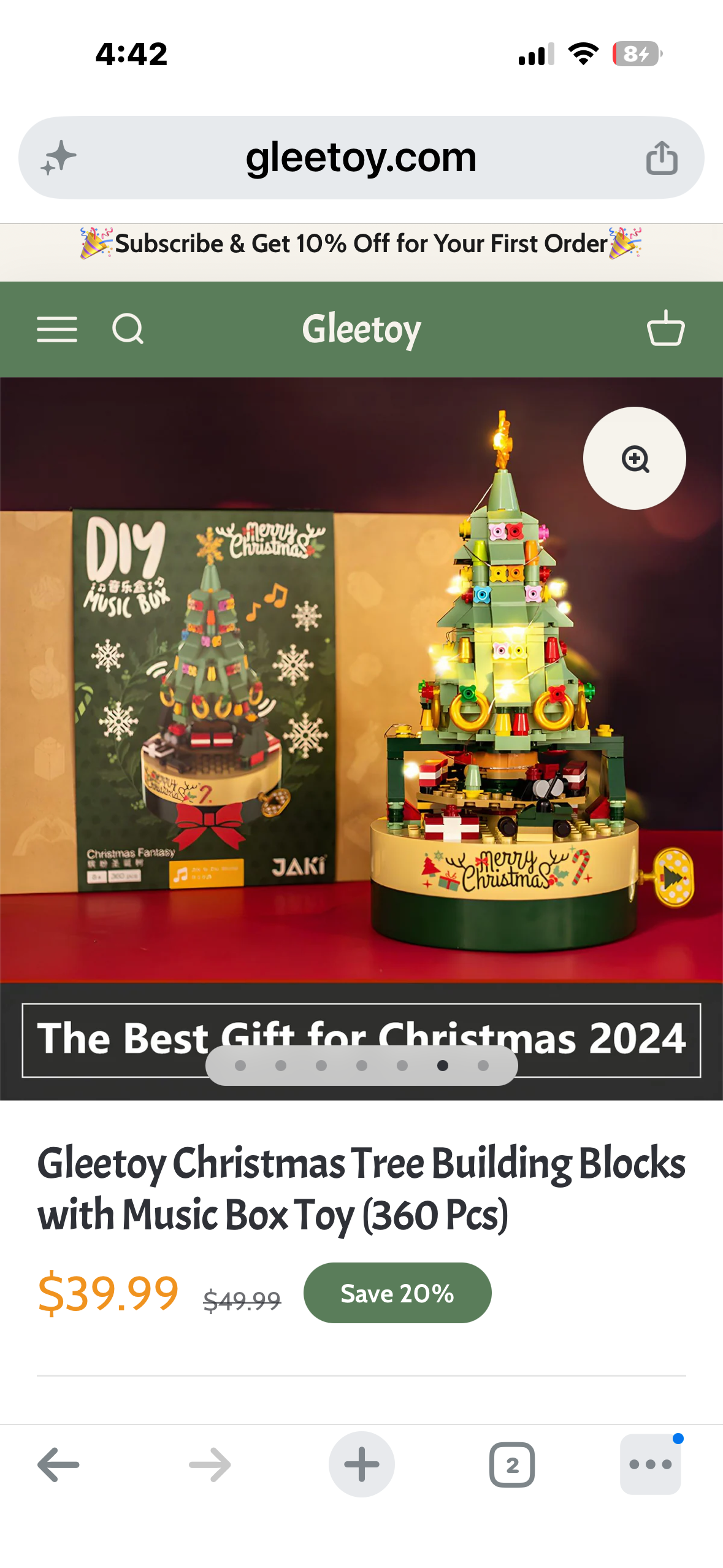 Christmas Tree Building Blocks with Music Box Toy (360 Pcs)